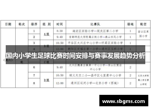 国内小学生足球比赛时间安排与赛事发展趋势分析